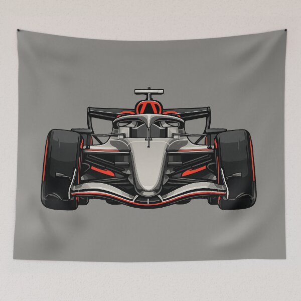 Item preview, Formula One Grey & Red Race Car – Front View designed and sold by VenZolic.