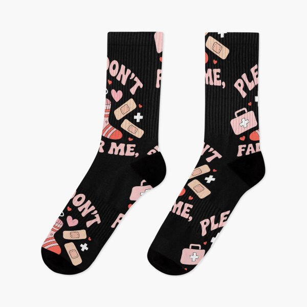 Item preview, Valentines Day Nurse Socks Dont Fall for Me designed and sold by bongsentrang.