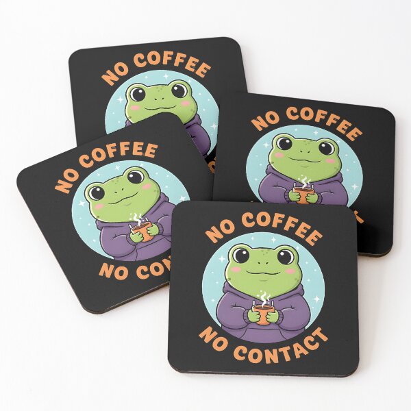 Item preview, Cute Frog No Coffee No Contact designed and sold by dudelinart.