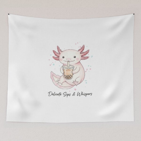 Item preview, Delicate Sips & Whispers Axolotl Boba designed and sold by MinimalistMint.