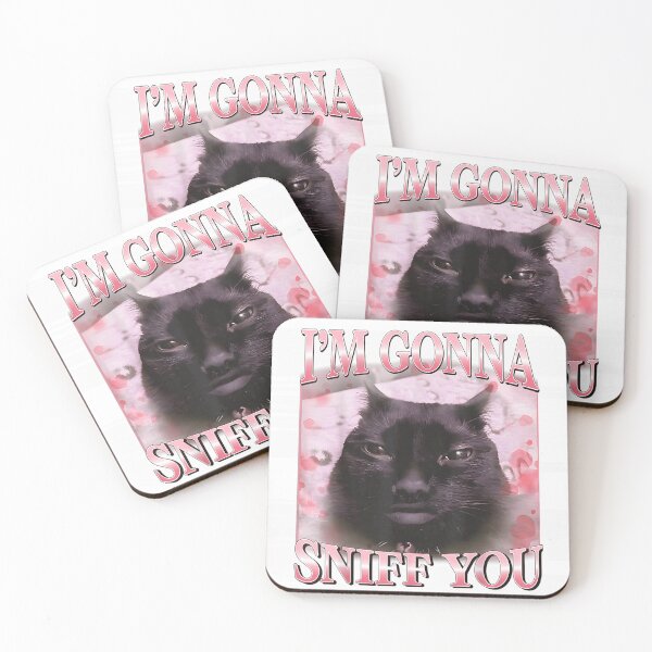 Item preview, Funny Black Cat Im Gonna Sniff You Meme Pink Hearts Art designed and sold by Nannythenimfa.