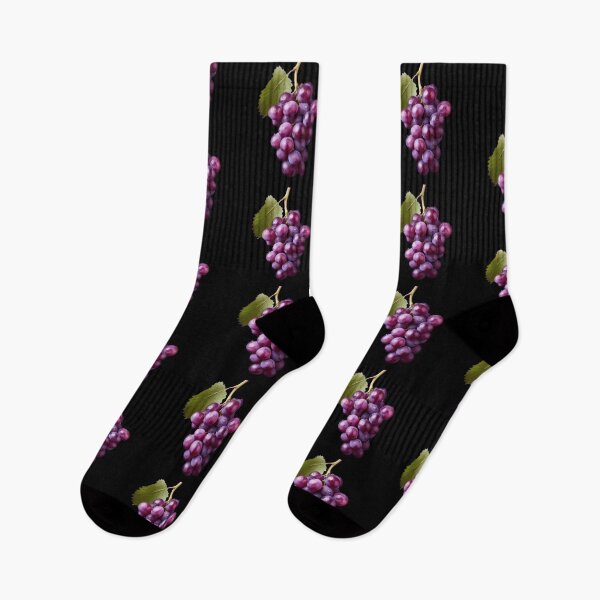 Item preview, Purple Grapes on Black Background – Elegant Wine Fruit Botanical Art designed and sold by @majovegana.