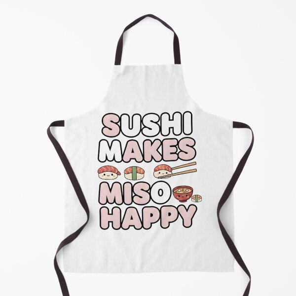 Item preview, Sushi Makes Miso Happy - Funny Japanese Food Pun designed and sold by AmyLeeKawaii.