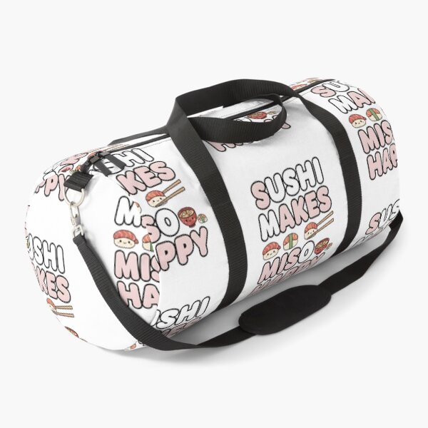 Item preview, Sushi Makes Miso Happy - Funny Japanese Food Pun designed and sold by AmyLeeKawaii.