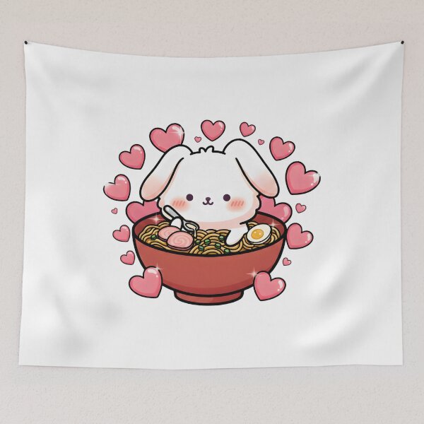 Item preview, Kawaii Ramen Bunny Valentine -  Cute Japanese Food Design  designed and sold by AmyLeeKawaii.