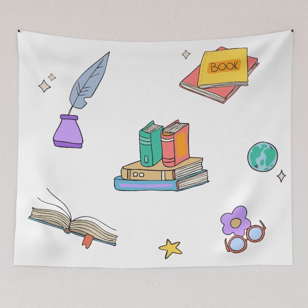 Item preview, Bookish set of drawn stickers, book day, love book, decoration designed and sold by NatalkaP.