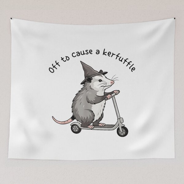Item preview, Off To Cause A Kerfuffle Opossum On Scooter Witch Hat Art designed and sold by Nannythenimfa.