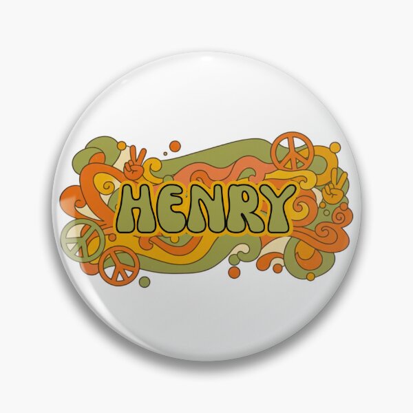 Item preview, Henry Retro Groovy 70s Peace Sign Name Art designed and sold by MBBialyPiksel.