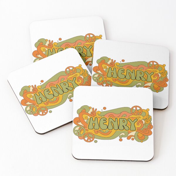 Item preview, Henry Retro Groovy 70s Peace Sign Name Art designed and sold by MBBialyPiksel.