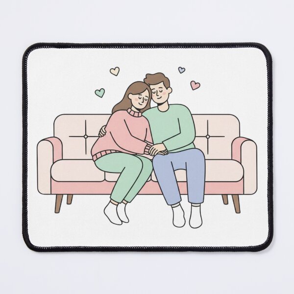 Item preview, Love, But Make It Tired – Funny Valentine Couple Illustration designed and sold by LaurannaDesign.