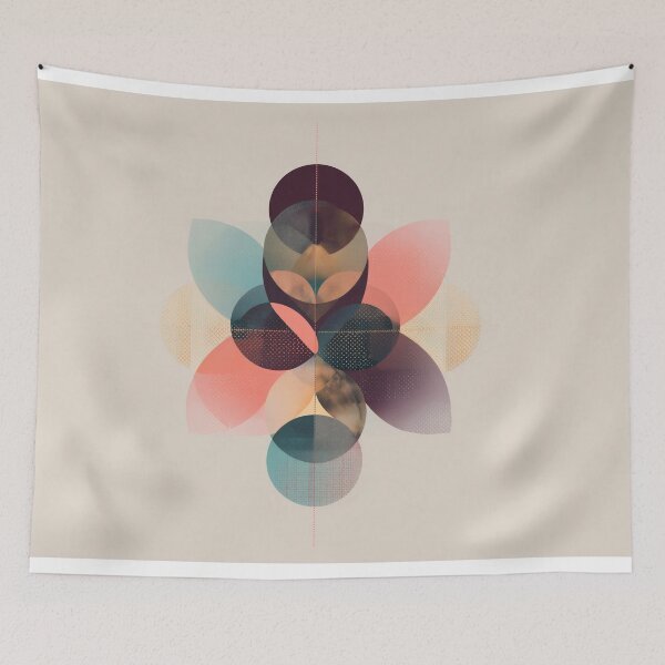 Item preview, Geometric Shapes Flower boho Pattern designed and sold by lautir.