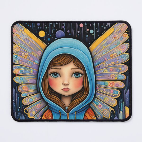 Item preview, Angel with wings wearing a hoodie in the rain designed and sold by Colin Bentham.