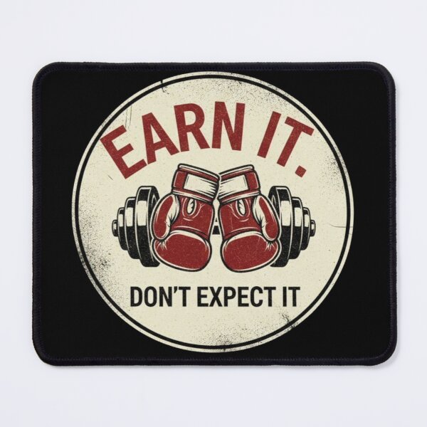 Item preview, Earn It Don’t Expect It Gym Motivation Quote | Boxing Fitness Design designed and sold by SV-Creation.