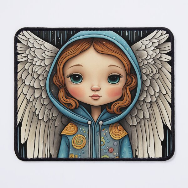 Item preview, Angel with wings wearing a hoodie in the rain designed and sold by Colin Bentham.