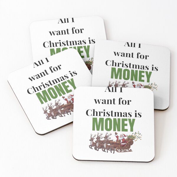 Item preview, All I Want For Christmas Is Money - Funny Holiday Sleigh Graphic designed and sold by The Sticker Cove.