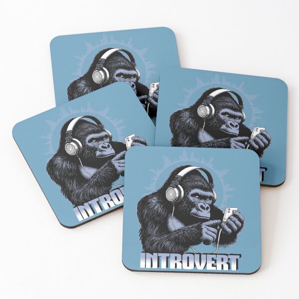 Item preview, Introverted gorilla listening to music - Cool aesthetic gorilla with headphones designed and sold by Emagicc.