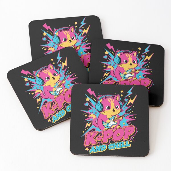 Item preview, Cute K-Pop Cat K-POP AND CHILL Korean Music Anime designed and sold by LuminOrb.