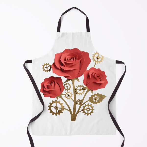 Item preview, Steampunk Paper-Cut Roses with Brass Gears- Vintage Floral Cutout Art designed and sold by Marcu Ioachim.