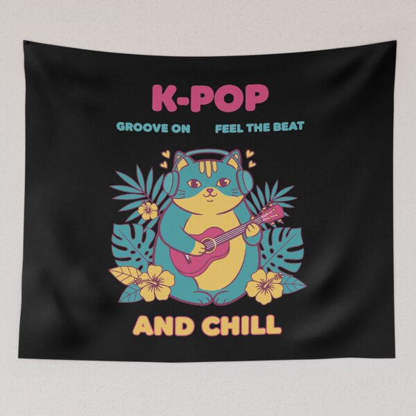 Item preview, K-POP Groove On Feel The Beat And Chill Cat designed and sold by LuminOrb.