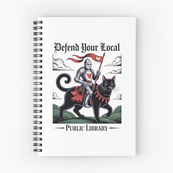 Item preview, Defend Local Public Library Cat Knight designed and sold by ajifujpost.