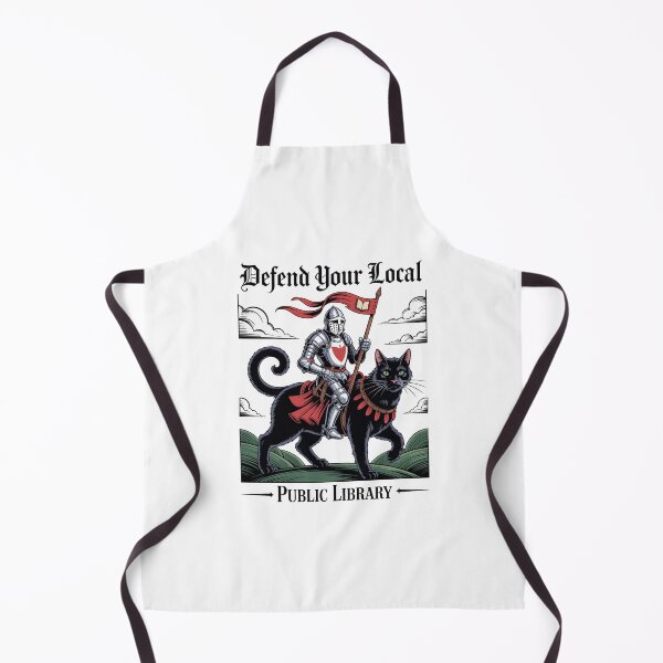 Item preview, Defend Local Public Library Cat Knight designed and sold by ajifujpost.