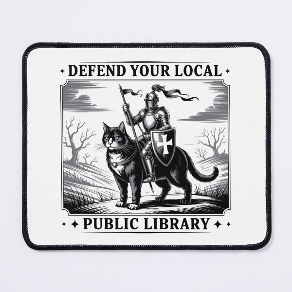 Item preview, Defend Local Public Library Knight Cat designed and sold by nryum.