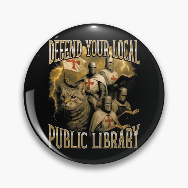 Item preview, Defend Local Public Library Crusader Cat designed and sold by nryum.