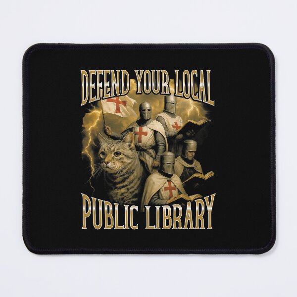 Item preview, Defend Local Public Library Crusader Cat designed and sold by nryum.