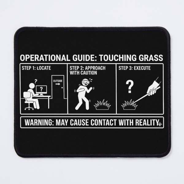 Item preview, Touch Grass Operational Guide – Funny Gaming Meme Technical Diagram designed and sold by nbg2012.