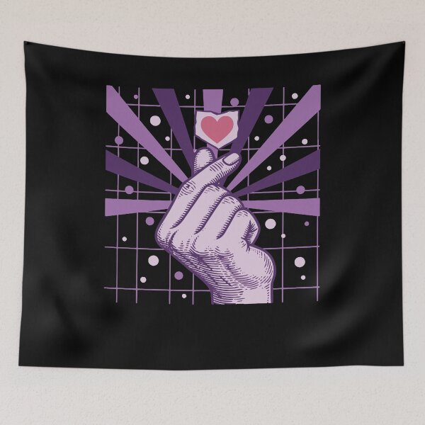 Item preview, Kpop Korean Music Cute Finger Heart Love Anime designed and sold by LuminOrb.