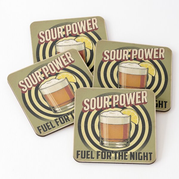 Item preview, "SOUR POWER" Vintage Whiskey Cocktail Propaganda Poster designed and sold by Cozy-Old-Pub.