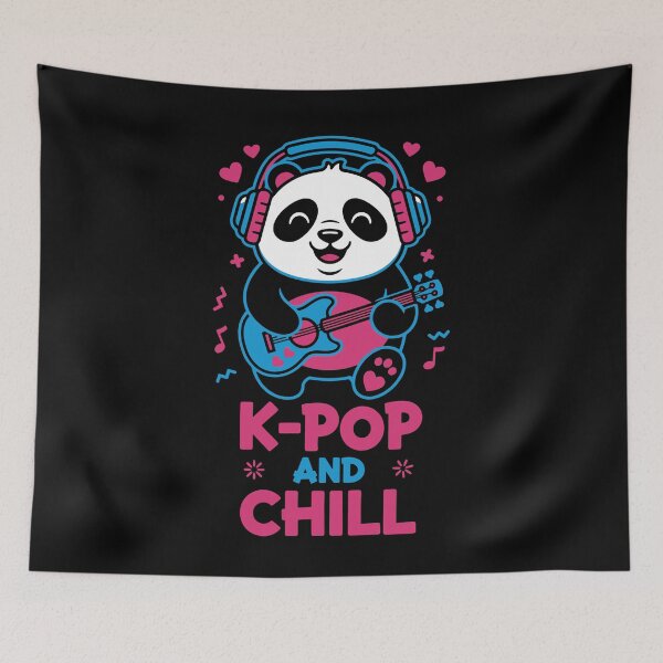 Item preview, K-POP AND CHILL Cute Korean Kpop Music Panda designed and sold by LuminOrb.