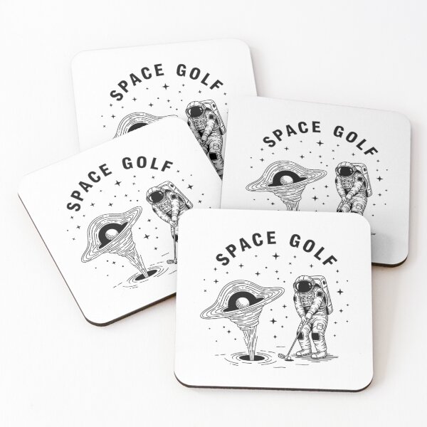 Item preview, Space Golf Astronaut Black Hole Retro Sci-Fi Illustration designed and sold by mitdz shop.