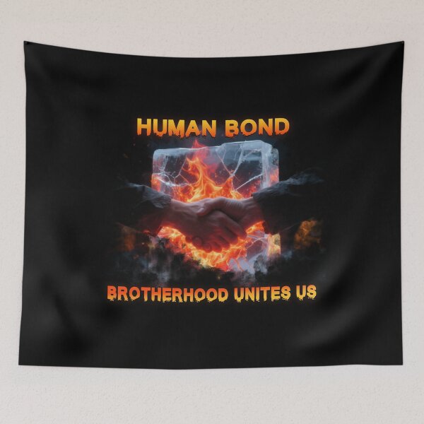 Item preview, Human Bond: Fire Within Ice, Brotherhood Unites Us, Sacred Flame of Connection, Hands Beyond Duality, Unity in Elemental Opposition designed and sold by CrisMor-Art.