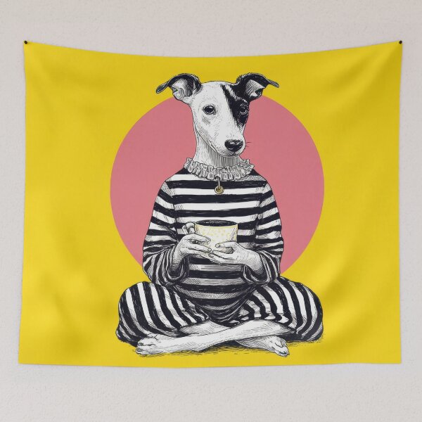 Item preview, Dog enjoys a warm drink in style designed and sold by anytka.
