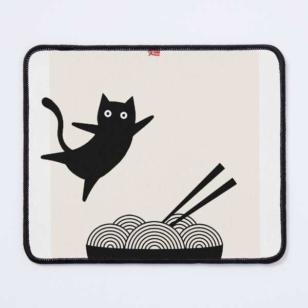 Item preview, Japandi Poster Cat with Ramen – Minimalist and fun kitchen motif with a retro touch designed and sold by PurePeachStudio.