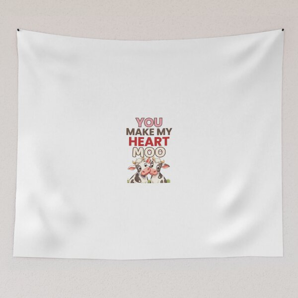 Item preview, You Make My Heart Moo – Cute Cow Valentine Pun Design designed and sold by PrintableHaven.