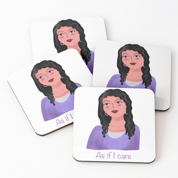Item preview, As If I Care – Sassy Attitude Girl Illustration Quote designed and sold by SoftlyStillBy-Nithya.