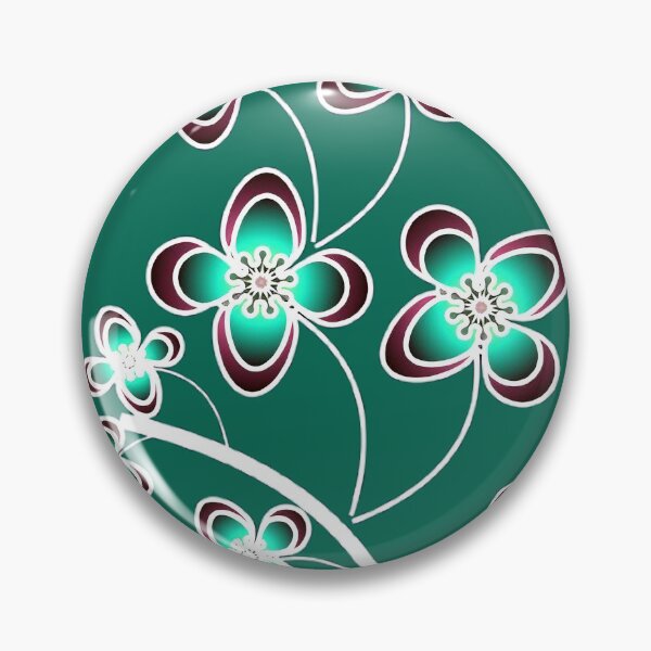 Item preview, Luminous Tech-Organic Floral Branch: Radiant Teal and Maroon Blooms designed and sold by HopeAndHustle.