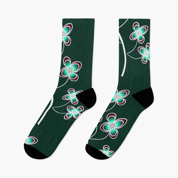 Item preview, Luminous Tech-Organic Floral Branch: Radiant Teal and Maroon Blooms designed and sold by HopeAndHustle.