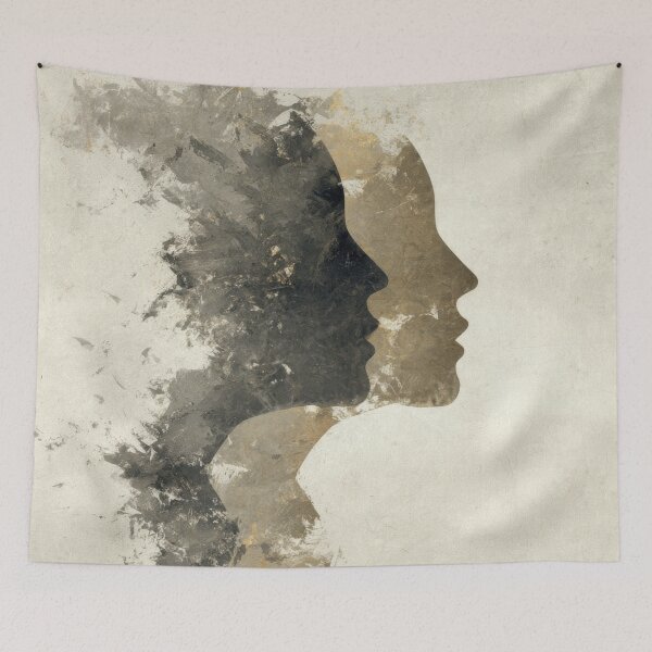 Item preview, Two faces merging in artistic form designed and sold by anytka.
