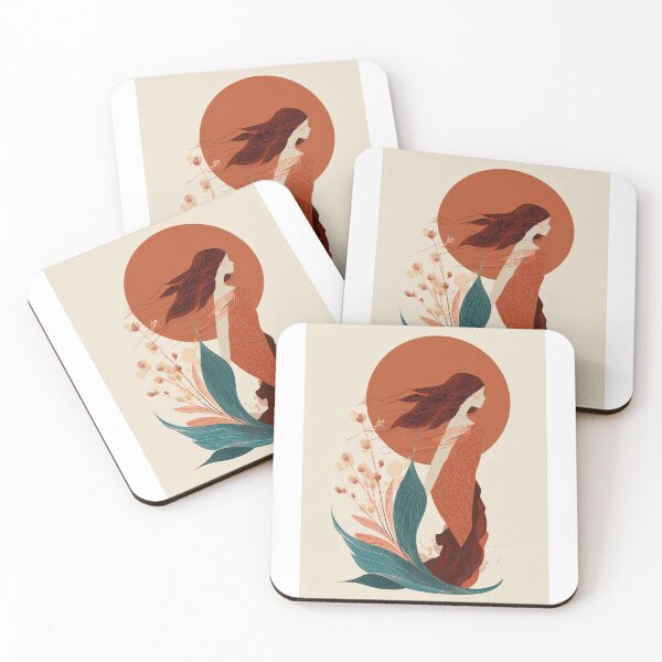 Item preview, Sun-Kissed mermaid with boho Floral Elements designed and sold by lautir.