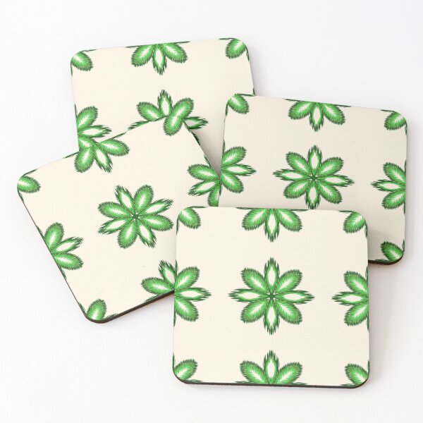 Artikelvorschau, Nahtloses grünes Ikat-Blumenmuster mit Stickstruktur für Textildesign entworfen und verkauft von Oabnourza012.