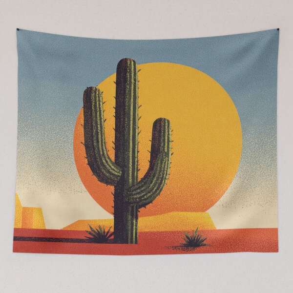 Item preview, Cactus stands in desert at sunset designed and sold by anytka.