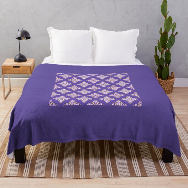Item preview, Royal Violet Floral Ikat Medallion designed and sold by Tinaartth .