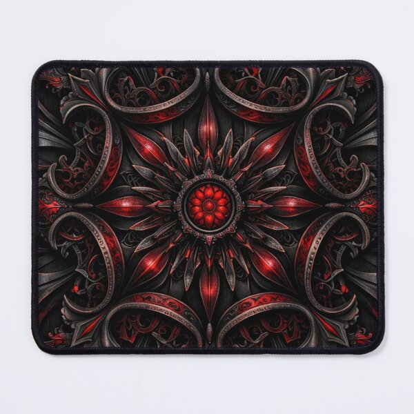 Item preview, Crimson Cathedral Relic – Gothic Mandala Art designed and sold by Colorshow-relax.