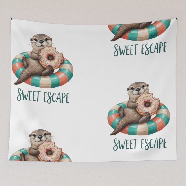 Item preview, Sweet Escape Playful Otter Pool Party designed and sold by MinimalistMint.