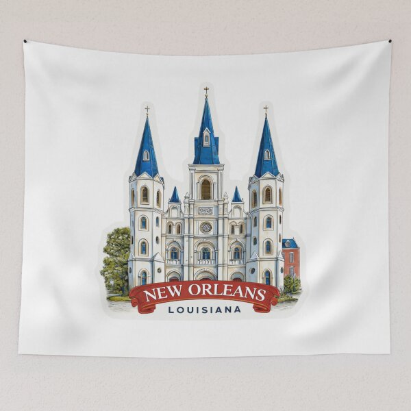 Item preview,  New Orleans St Louis Cathedral French Quarter Louisiana Travel Sticker designed and sold by Blurbean.