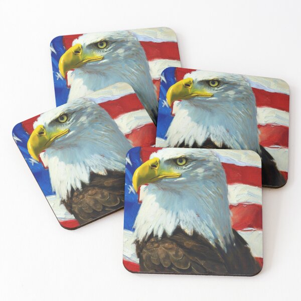 Item preview, American Bald Eagle Portrait Art for Fourth of July Patriots designed and sold by WildStroke.