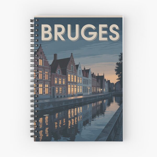 Item preview, Bruges Belgium Night Canal Vintage Travel Poster | Romantic City Wall Art designed and sold by Timeless Design.